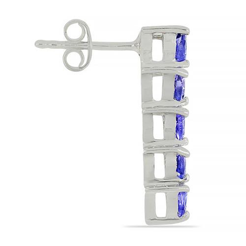 BUY TANZANITE MULTI GEMSTONE EARRINGS IN STERLING SILVER